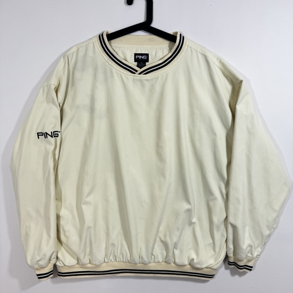 VTg Ping Collection Pullover Windbreaker Pastel Butter Yellow XL Golf Preppy 90s